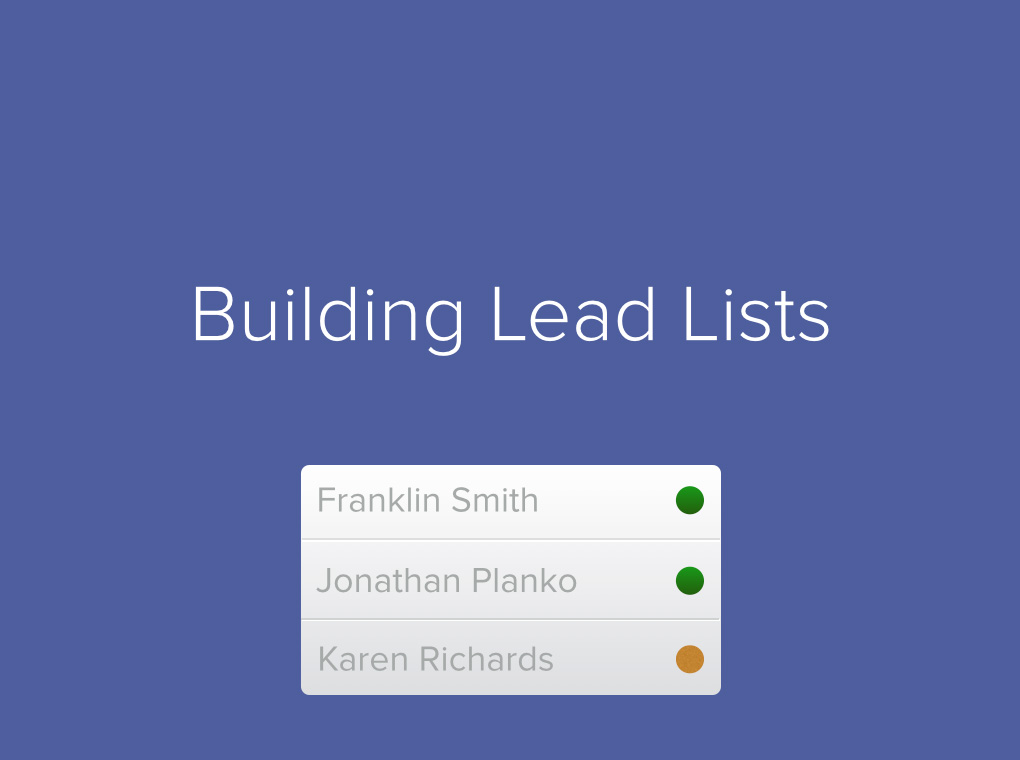 Building lead lists in marketing automation