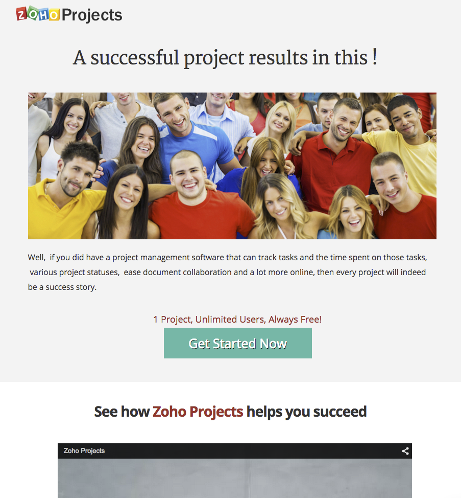 Zoho Landing Page marketing automation