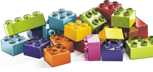 A pile of lego blocks of different colours